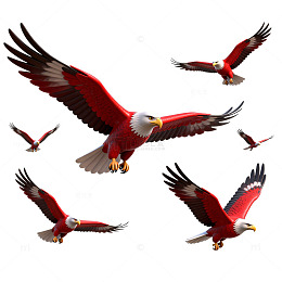 红色雄鹰翱翔插画素材