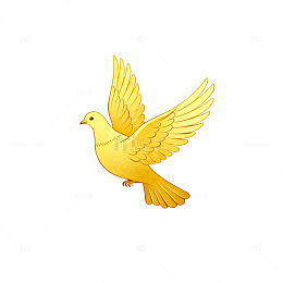 金色和平鸽卡通插画