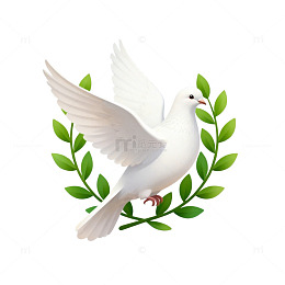 和平鸽橄榄枝插画