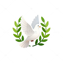 和平鸽橄榄枝矢量插画