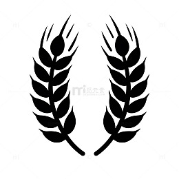 简约黑麦穗图案设计素材