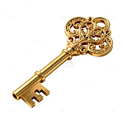 古铜金色装饰钥匙