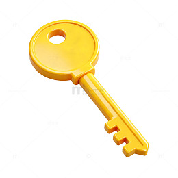 金黄色钥匙图标设计元素