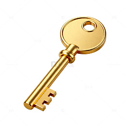 金色钥匙精美金属装饰元素