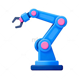 蓝色工业机器人插画素材