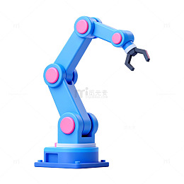 蓝色工业机械臂3D模型