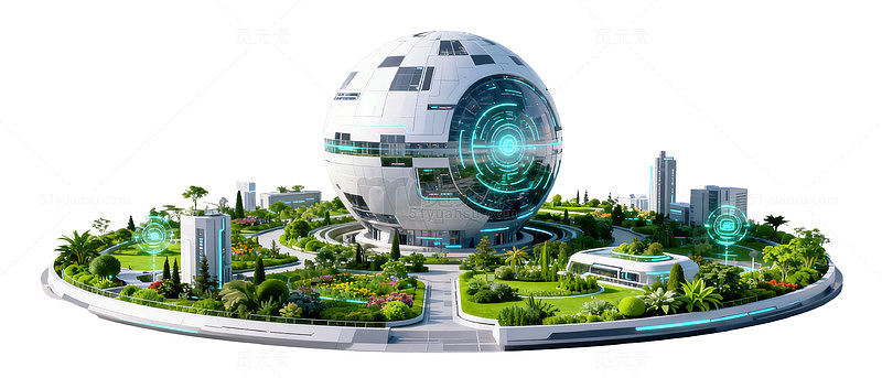 未来科技城市球形建筑