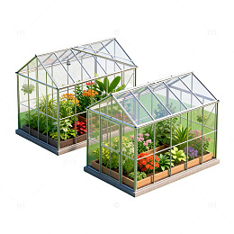 透明温室花园设计素材