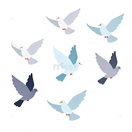 简约风飞翔鸽子矢量插画