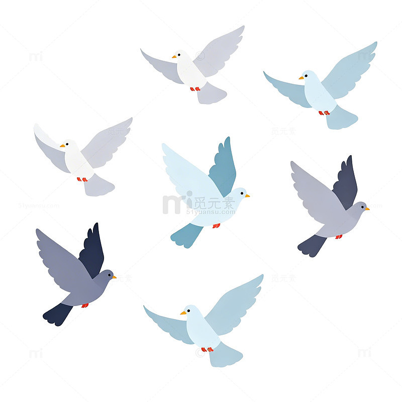 简约风飞翔鸽子矢量插画