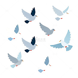 简约风鸽子飞翔矢量插画