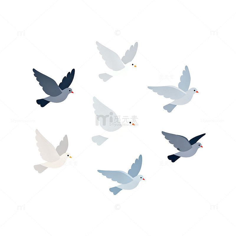 简约风飞翔鸽子插画