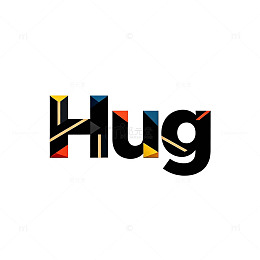 彩色字母Hug设计图标