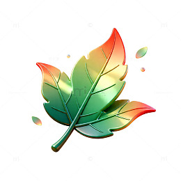 渐变色彩秋叶艺术插画
