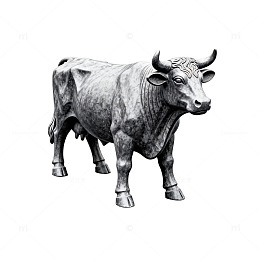 素描牛动物艺术绘画素材