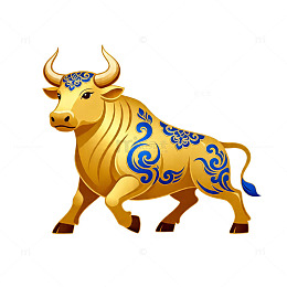 金色牛年装饰图案矢量素材