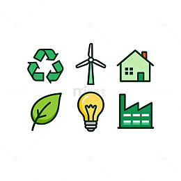 环保主题矢量图标插画