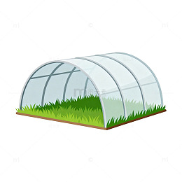 简约透明温室插画