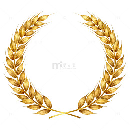 金色麦穗花环装饰图案