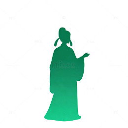 古风女性剪影图案背景设计