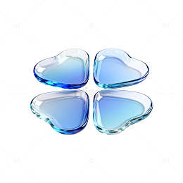 心形玻璃宝石装饰素材