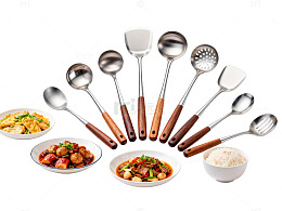 不锈钢厨具餐具美食片