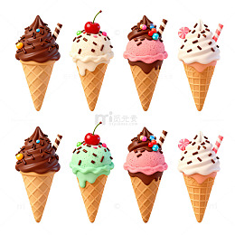 冰淇淋甜筒甜品美食片