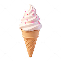 冰淇淋甜筒卡通图案设计素材