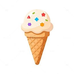 卡通冰淇淋甜筒矢量素材