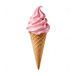 冰淇淋粉嫩甜筒美食图片