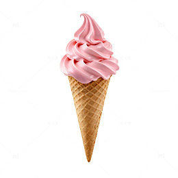 冰淇淋粉色奶油甜筒