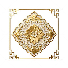 金色华丽花纹装饰图案