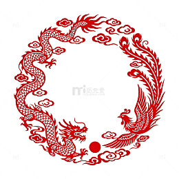 传统中国龙凤剪纸艺术