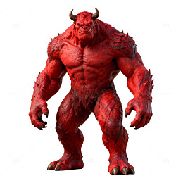 红色恶魔怪兽游戏角色设计素材