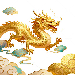 中国龙云彩插画