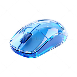 透明蓝色光电鼠标设计素材