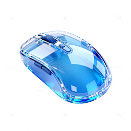 蓝色透明鼠标设计素材