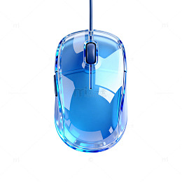 透明蓝色科技鼠标设计