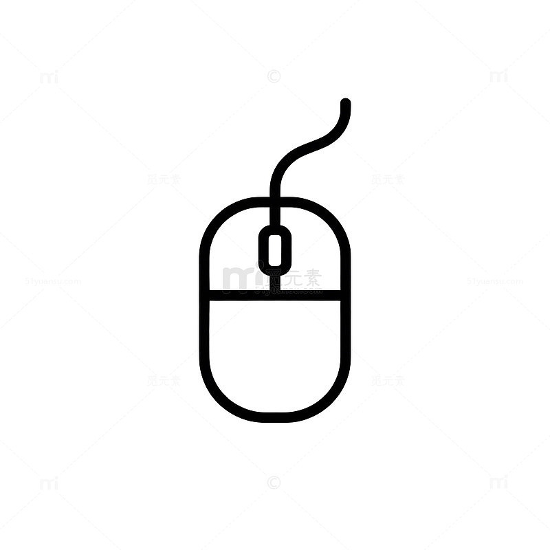 简约线描鼠标图标设计元素