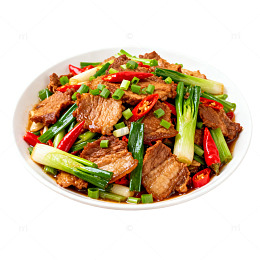 香辣炒肉片美食菜肴