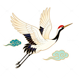 古典风格仙鹤祥云图案