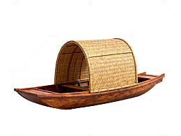 传统草编小船模型