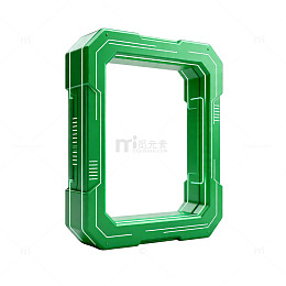 绿意科技风边框设计素材