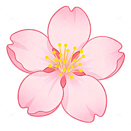 卡通风格粉色樱花矢量插画