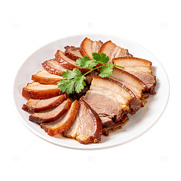 美食烤肉片盘装展示