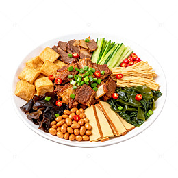 五彩缤纷素食拼盘美食片