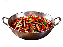 香辣干锅鱿鱼锅美食