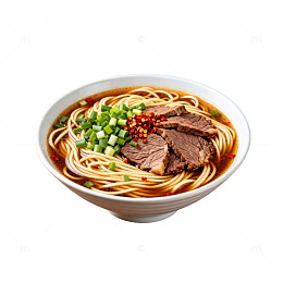 牛肉面汤美食插画