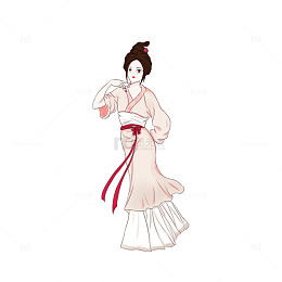 仕女图插画元素