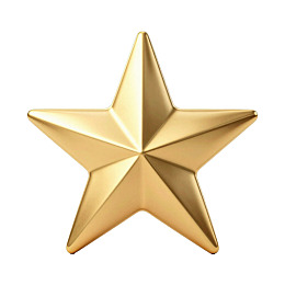 金色五角星装饰品图片